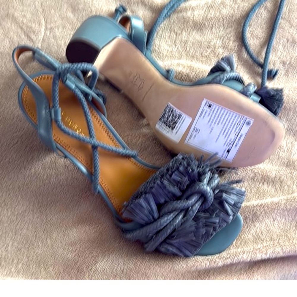 Tory Burch Teal Fringe Sandals